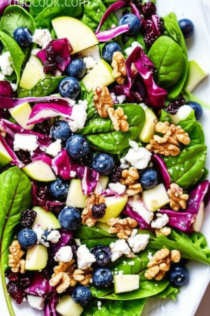 Green Apple Salad With Blueberries, Feta, and Walnuts