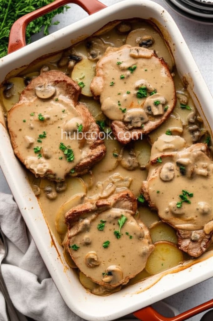 Mushroom Sauce Baked Pork Chops
