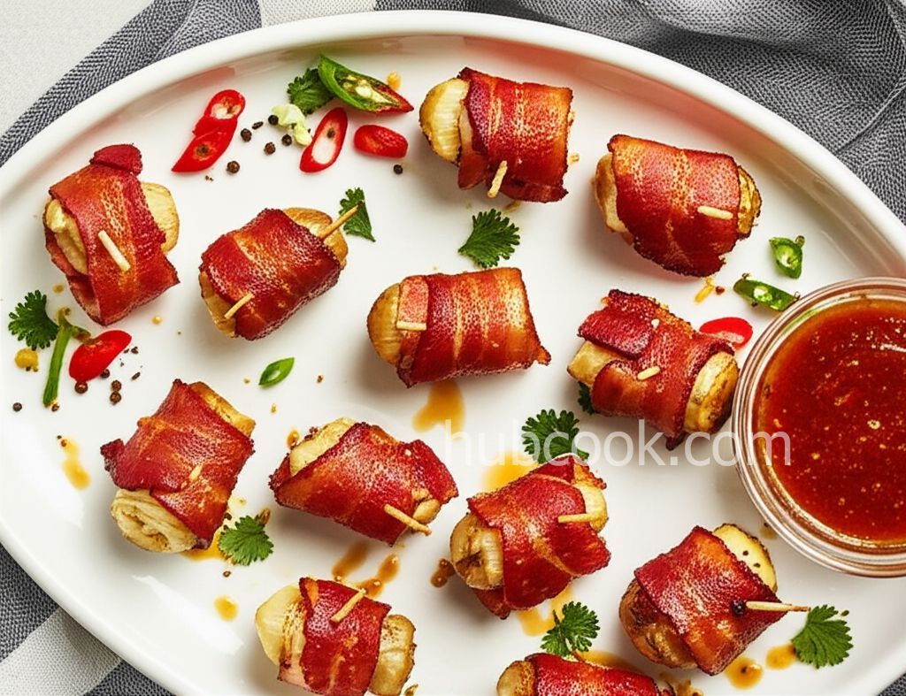 Spicy Bacon Wrapped Water Chestnuts