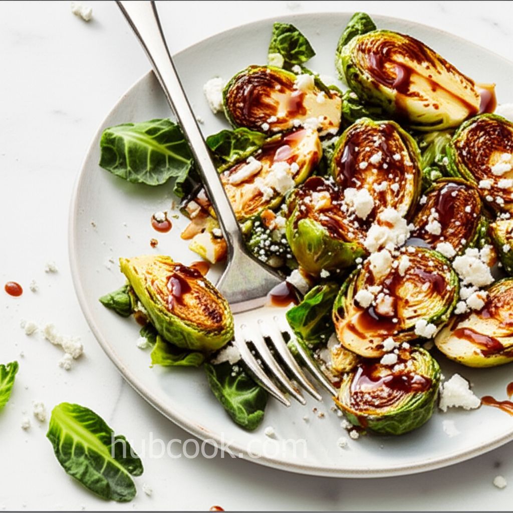 Air-Fried Brussels Sprouts With Balsamic-Honey Glaze and Feta