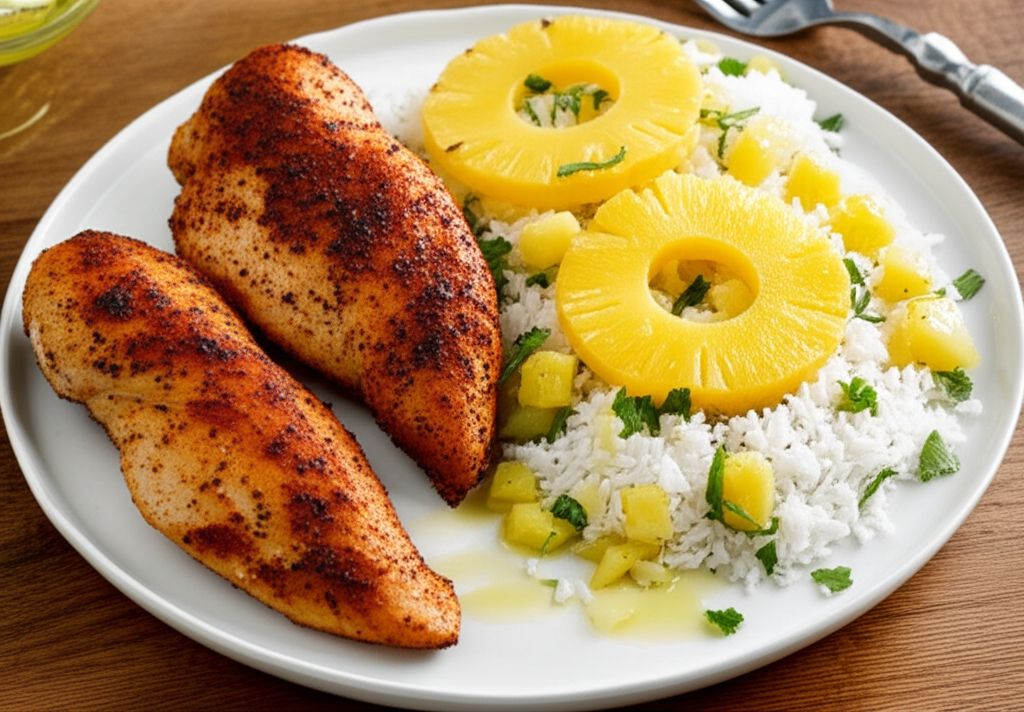 Chicken with Pineapple-Cilantro Rice