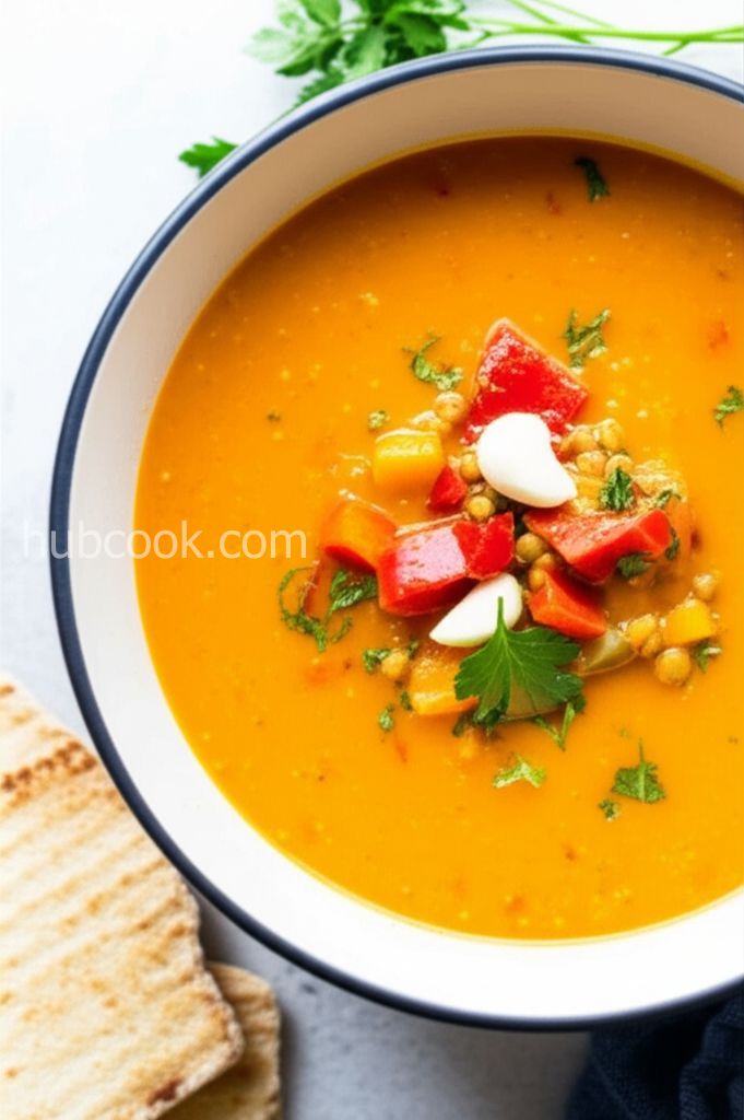 Roasted Pepper and Lentil Soup