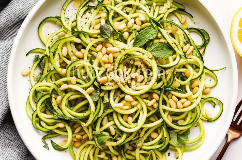 Zucchini Noodle Salad with Lemon Garlic Vinaigrette